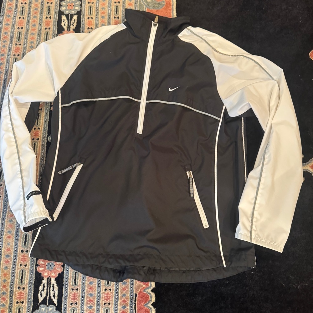 Nike Black and White Windbreaker Jacket